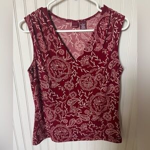 Merona Maroon Floral V-Neck Blouse